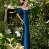 MEREDITH PUFF SLEEVES SCOOPED GOWN B70D08L