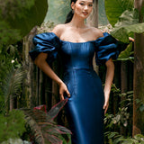 MEREDITH PUFF SLEEVES SCOOPED GOWN B70D08L