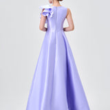 MIRELLA V NECK RUFFLE GOWN B83D01104 - Lavender