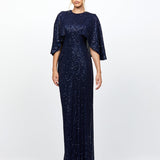 EMMALENE CAPE SLEEVE GOWN B79D09L