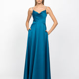 DIAMOND COWL WRAP GOWN B43D11LW