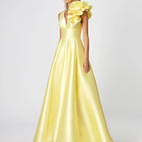 MIRELLA V NECK RUFFLE GOWN B81D51L