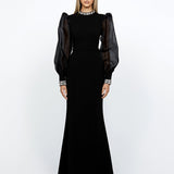WINNIE SHEER SLEEVE GOWN B67D12L