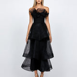 KASCADE TIERED RUFFLE MIDAXI B68D07L