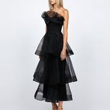 KASCADE TIERED RUFFLE MIDAXI B68D07L