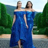 ZOYA LONG SLEEVE SEQUIN GOWN B75D18L