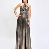 AISHA RUCHED HIGH NECK GOWN B75D24L