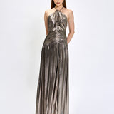 AISHA RUCHED HIGH NECK GOWN B75D24L