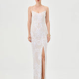 SERA STRAPPY BACK SEQUIN GOWN B75D17L