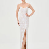 SERA STRAPPY BACK SEQUIN GOWN B75D17L
