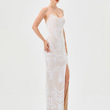 SERA STRAPPY BACK SEQUIN GOWN B75D17L