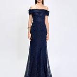 ALIANNA OFF SHOULDER GLITTER GOWN B75D88L