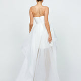EVANGELINE STRAPLESS HI LO GOWN B75D90HL