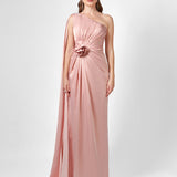 JUSTINE ONE SHOULDER CAPE GOWN B76D46L