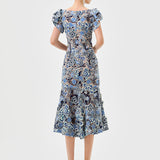 PERI FLUTTER SLEEVE MIDI B81D04S
