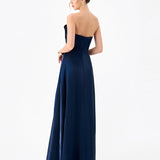 MEIRA STRAPLESS FRILL GOWN B83D0139 - Navy