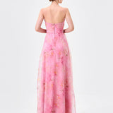MEIRA STRAPLESS FRILL GOWN B83D0139 - Floral Multi