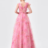 CRESSIDA RUFFLE SHOULDER GOWN B83D0140 - Floral Multi