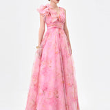 CRESSIDA RUFFLE SHOULDER GOWN B83D0140 - Floral Multi