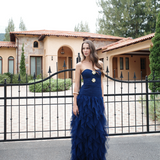 ZIANA STRAPLESS RUFFLE BALL GOWN B83D0186 - Navy