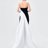 ROELLA ASYMMETRIC SASH GOWN B83D02100 - Black/White