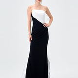 ROELLA ASYMMETRIC SASH GOWN B83D02100 - Black/White