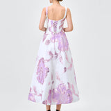 ROMAINE SQUARE NECK MIDI B83D0147 - Lilac