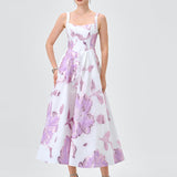 ROMAINE SQUARE NECK MIDI B83D0147 - Lilac