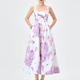 ROMAINE SQUARE NECK MIDI B83D0147 - Lilac