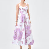 ROMAINE SQUARE NECK MIDI B83D0147 - Lilac