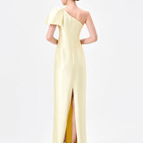 ARAMY ONE SHOULDER BOW GOWN B83D0160 - Yellow