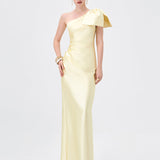 ARAMY ONE SHOULDER BOW GOWN B83D0160 - Yellow