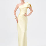 ARAMY ONE SHOULDER BOW GOWN B83D0160 - Yellow