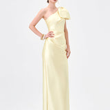 ARAMY ONE SHOULDER BOW GOWN B83D0160 - Yellow