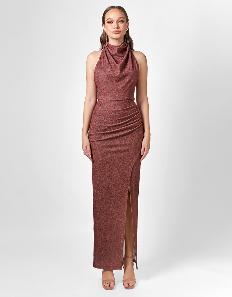 ALLIE HIGH NECK COWL MAXI BL75D01L