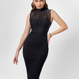 ELISHA HIGH NECK MIDI BL76D49S