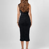 ELISHA HIGH NECK MIDI BL76D49S