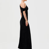 THALIAH DRAPE OFF SHOULDER MAXI BL81D35L