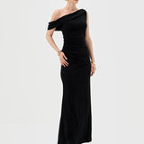 THALIAH DRAPE OFF SHOULDER MAXI BL81D35L