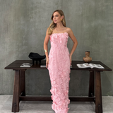 KAREEN STRAPLESS FLORAL MIDAXI BL83D0106 - Pink