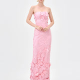 KAREEN STRAPLESS FLORAL MIDAXI BL83D0106 - Pink