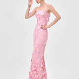 KAREEN STRAPLESS FLORAL MIDAXI BL83D0106 - Pink