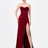 SLOANNE HIGH SPLIT MAXI BL83D0121 - Deep Red