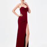 SLOANNE HIGH SPLIT MAXI BL83D0121 - Deep Red