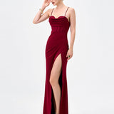 SLOANNE HIGH SPLIT MAXI BL83D0121 - Deep Red