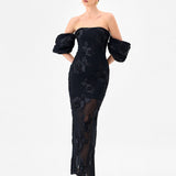 SIRENNE PUFF SLEEVE MIDAXI BL85D0407