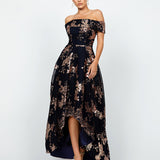 JESSIE OFF SHOULDER MESH BALL GOWN B33D41HL