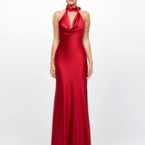 KYLEE HALTER COWL MAXI BL78D63L