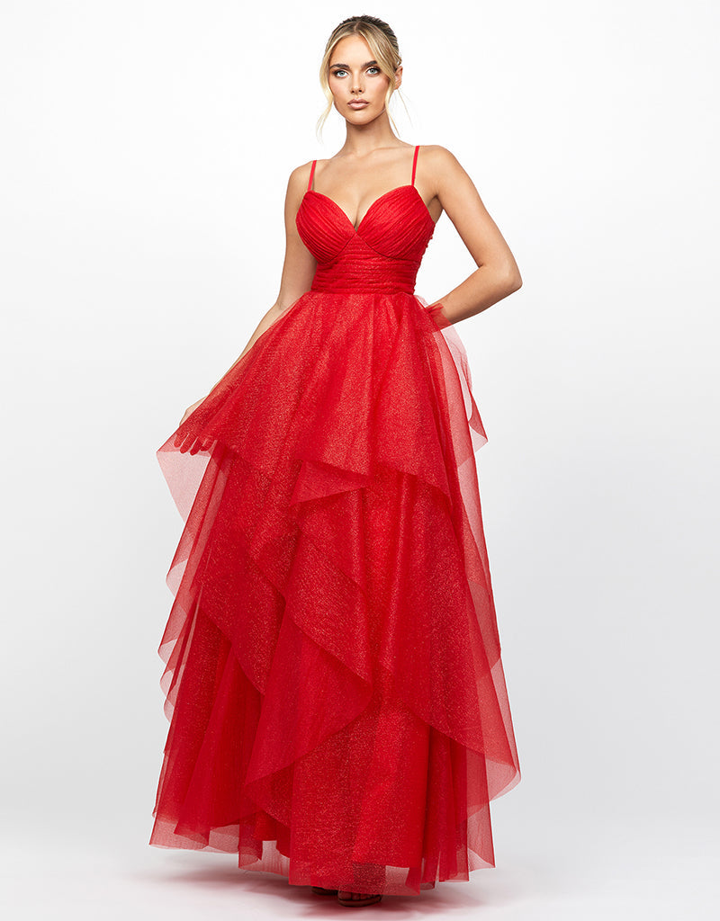 SOLENNE TIERED BALL GOWN B77D71L