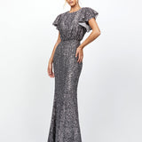 TERESA FLUTTER SLEEVE GOWN B77D82L